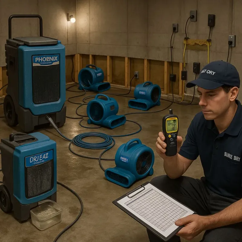 Structural Drying and Dehumidification process in Collinsville, VA